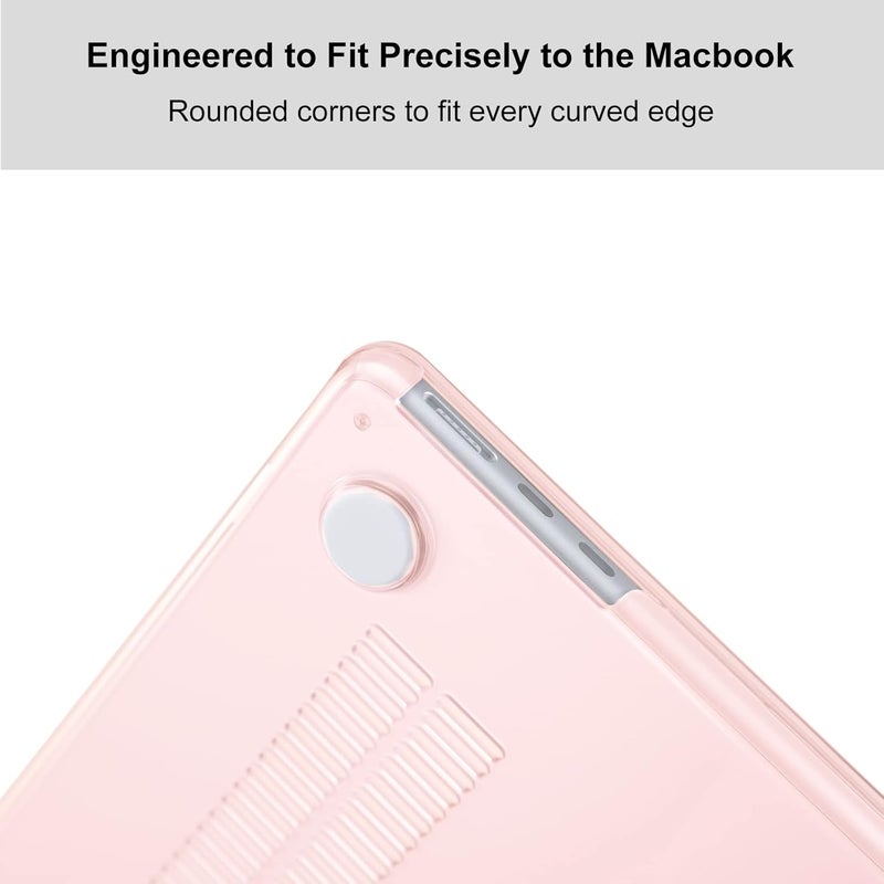 Eoocoo Case Compatible with MacBook Air 15 inch 2026 2025-2023 Release M4 A3241 M3 A3114 M2 A2941 Liquid Retina Display, Plastic Hard Shell Case & Keyboard Cover & Screen Protector, Crystal Pink - Image 4